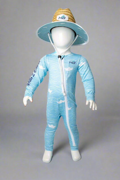 Blue Boats Adventure Suit and Straw Hat