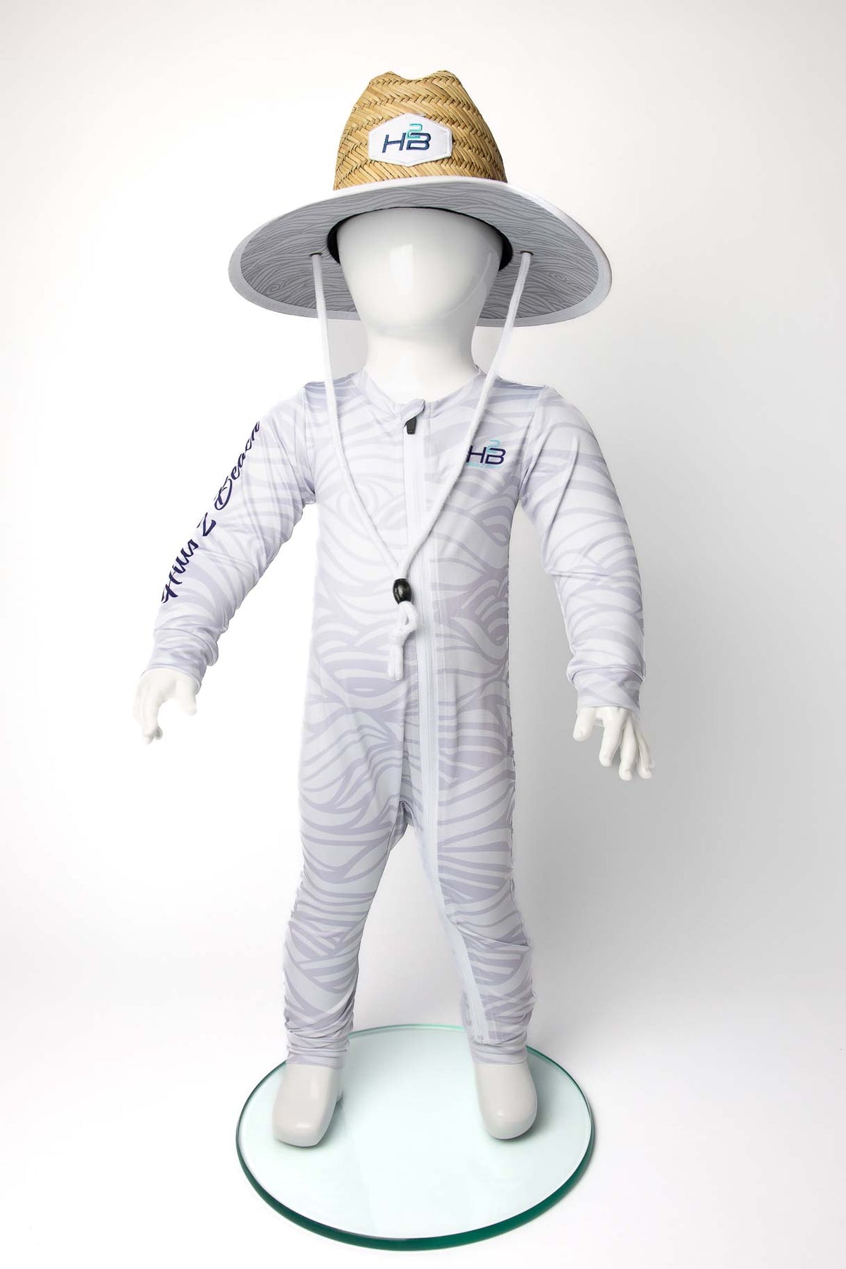 Gray Swirls Adventure Suit and Straw Hat