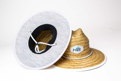 Straw Hat Grey Swirls