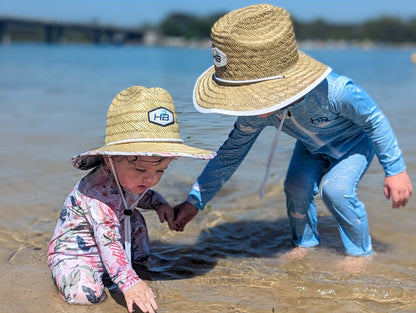 Blue Boats Adventure Suit and Straw Hat