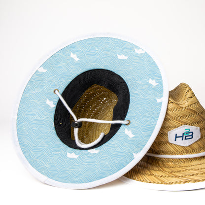 Blue Boats Adventure Suit and Straw Hat