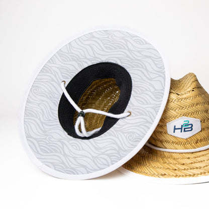 Straw Hat Grey Swirls